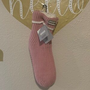 Hunter Rose Pink Knitted Slipper Socks
